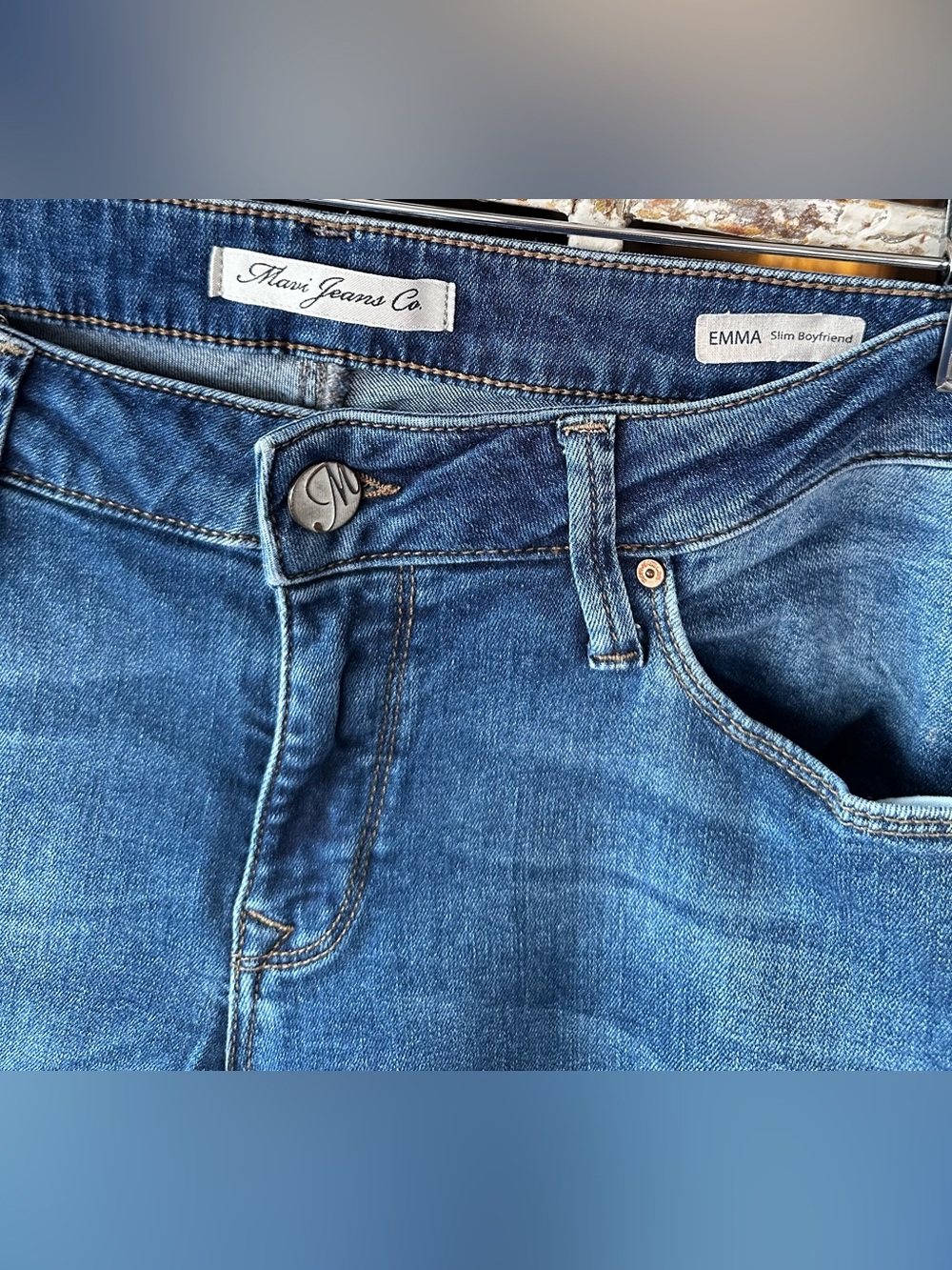 Mavi Emma Slim Boyfriend Jeans Medium Wash Stretch Denim Women’s 29 - Picture 3 of 7